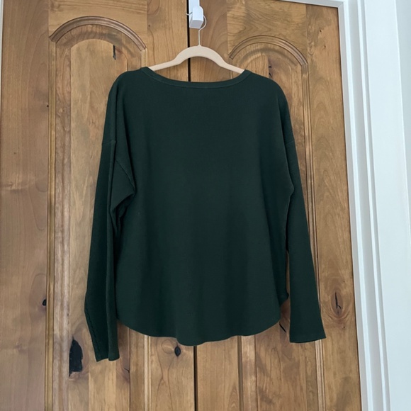 Nordstrom Treasure & Bond Oversize Organic Cotton Blend Thermal Knit Top - Picture 4 of 6